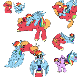 Size: 3000x3000 | Tagged: safe, artist:saphi-boo, character:big mcintosh, character:rainbow dash, oc, parent:big macintosh, parent:rainbow dash, parents:rainbowmac, species:earth pony, species:pony, ship:rainbowmac, blushing, crying, cuddling, female, floppy ears, fluffy, male, marriage proposal, next generation, offspring, pregnant, ring, shipping, snuggling, stallion, straight, tears of joy, wedding ring