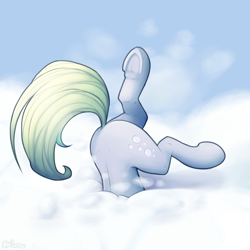 Size: 2000x2000 | Tagged: safe, artist:ohemo, character:derpy hooves, species:pegasus, species:pony, newbie artist training grounds, adorable distress, atg 2019, bubble butt, butt, butt only, buttstuck, cloud, cute, derpabetes, derpy doing derpy things, face down ass up, female, frog (hoof), head in the clouds, i just don't know what went wrong, mare, plot, silly, silly pony, so ridiculous it's funny, solo, stuck, tail, underhoof