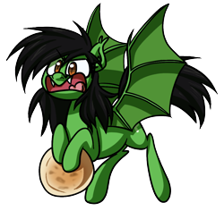 Size: 1024x965 | Tagged: safe, artist:alittleofsomething, oc, oc:prickly pears, species:bat pony, species:pony, angry, bat pony oc, pupusa, simple background, transparent background
