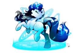Size: 1024x725 | Tagged: safe, artist:dormin-dim, oc, oc only, oc:muffinkarton, species:pony, species:unicorn, butt, female, glowing horn, horn, magic, magic circle, mare, plot, rearing, simple background, solo, transparent background