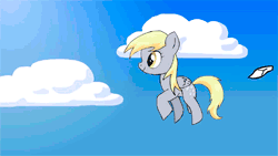 Size: 250x141 | Tagged: safe, artist:alfa995, character:derpy hooves, species:pegasus, species:pony, animated, cardcaptor sakura, clothing, cute, derpabetes, derpy cardcaptor, ditzy doo, envelope, female, flying, frame by frame, gif, gif for breezies, mail, mailmare, mare, picture for breezies, postman's hat, solo, uniform, walking on air, youtube link
