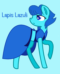 Size: 620x768 | Tagged: safe, artist:superrosey16, artist:worldofcaitlyn, base used, species:earth pony, species:pony, lapis lazuli (steven universe), ponified, steven universe