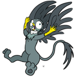 Size: 1081x1083 | Tagged: safe, artist:underwoodart, character:gabby, species:griffon, birb, flying, happy, majestic as fuck, silly, simple background, transparent background