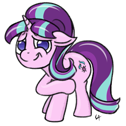 Size: 895x893 | Tagged: safe, artist:underwoodart, character:starlight glimmer, species:pony, species:unicorn, awkward smile, simple background, sorry, transparent background