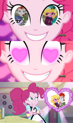 Size: 1280x2160 | Tagged: safe, artist:alphamonouryuuken, artist:iamsheila, edit, edited screencap, screencap, character:cold forecast, character:microchips, character:pinkie pie, episode:coinky-dink world, eqg summertime shorts, equestria girls:friendship games, g4, my little pony: equestria girls, my little pony:equestria girls, background human, clothing, crimshade, crimson napalm, crystal prep academy uniform, discovery family logo, exploitable, female, heart eyes, holding, male, meme, pinkie the shipper, pinkie's eyes, school uniform, shipper on deck, shipper pie, shipping, skirt, smiling, straight, taffy shade, template, wingding eyes
