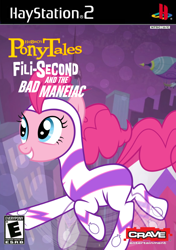 Size: 640x907 | Tagged: safe, artist:nickyv917, character:fili-second, character:pinkie pie, species:pony, series:pony tales, episode:power ponies, g4, my little pony: friendship is magic, maretropolis, playstation 2, veggietales, video game
