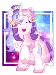 Size: 707x937 | Tagged: safe, artist:sweet-psycho-uwu, base used, oc, oc:celestial moon, parent:rainbow dash, parent:twilight sparkle, parents:twidash, species:alicorn, species:pony, female, happy, magical lesbian spawn, mare, offspring, solo