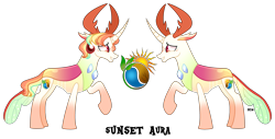 Size: 3907x1990 | Tagged: safe, artist:sweet-psycho-uwu, oc, oc:sunset aura, parent:princess celestia, parent:thorax, parents:thoralestia, species:changepony, hybrid, male, offspring, simple background, solo, transparent background