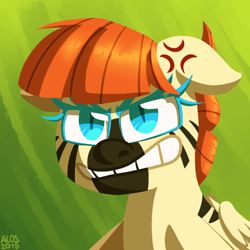 Size: 650x650 | Tagged: safe, artist:alittleofsomething, oc, oc:pawlin, species:pony, angry, cross-popping veins, female, mare, solo