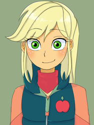 Size: 2448x3264 | Tagged: safe, artist:haibaratomoe, character:applejack, equestria girls:holidays unwrapped, g4, my little pony: equestria girls, my little pony:equestria girls, spoiler:eqg series (season 2), blushing, clothing, cute, looking at you, smiling, smiling at you, winter outfit