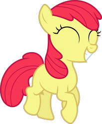 Size: 6000x7304 | Tagged: safe, artist:dasprid, edit, editor:slayerbvc, character:apple bloom, species:earth pony, species:pony, absurd resolution, accessory-less edit, dancing, female, filly, missing accessory, simple background, solo, transparent background, vector, vector edit