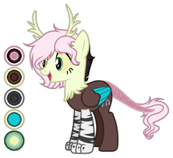 Size: 2116x1941 | Tagged: safe, artist:sweet-psycho-uwu, oc, oc only, oc:broken flower, parent:discord, parent:fluttershy, parents:discoshy, color palette, female, hybrid, interspecies offspring, offspring, open mouth, simple background, solo, transparent background
