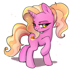 Size: 837x792 | Tagged: safe, artist:techycutie, character:luster dawn, species:pony, species:unicorn, episode:the last problem, g4, my little pony: friendship is magic, bedroom eyes, cute, female, looking at you, lusterbetes, lusty dawn, mare, ponytail, sexy, smiling, smirk, solo, sparkles