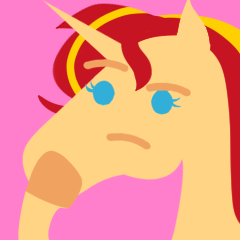 Size: 240x240 | Tagged: safe, artist:conphettey, character:sunset shimmer, species:pony, species:unicorn, emoji, female, hoers, hooves, mare, reaction image, simple background, solo, thinking, thinking emoji