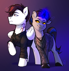 Size: 1280x1320 | Tagged: safe, artist:maccoffee, species:pony, alec lightwood, magnus bane, ponified, shadowhunters