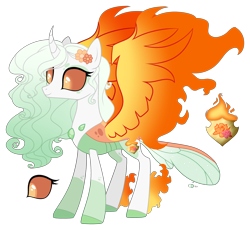 Size: 3160x2909 | Tagged: safe, artist:sweet-psycho-uwu, artist:teepew, base used, oc, oc:sunrise bloom, parent:princess celestia, parent:thorax, parents:thoralestia, species:changepony, female, hybrid, interspecies offspring, offspring, simple background, solo, transparent background