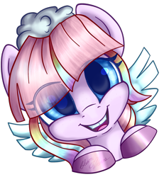 Size: 860x929 | Tagged: safe, artist:gleamydreams, oc, oc only, species:pegasus, species:pony, clothing, female, freckles, hat, hooves, looking at you, mare, signature, smiling at you