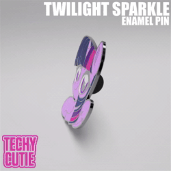 Size: 1280x1280 | Tagged: safe, artist:techycutie, character:twilight sparkle, character:twilight sparkle (alicorn), species:alicorn, species:pony, 3d, animated, enamel pin, female, no sound, solo, webm