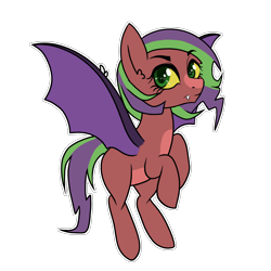 Size: 3000x3000 | Tagged: source needed, safe, artist:nomipolitan, oc, species:bat pony, species:pony, bat pony oc, fangs, single fang, solo, tattered bangs