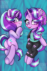 Size: 604x906 | Tagged: safe, artist:techycutie, character:starlight glimmer, species:pony, species:unicorn, equestria girls:mirror magic, g4, my little pony: equestria girls, my little pony:equestria girls, spoiler:eqg specials, blep, body pillow, body pillow design, butt, clothing, cute, equestria girls outfit, eye clipping through hair, female, glimmer glutes, glimmerbetes, hat, plot, solo, tongue out