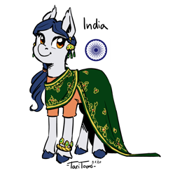Size: 700x700 | Tagged: safe, artist:taritoons, oc, unnamed oc, species:earth pony, species:pony, nation ponies, clothing, india, ponified, saree