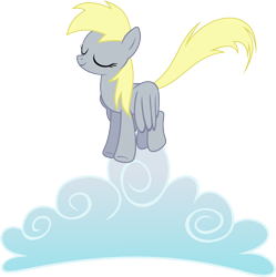 Size: 5766x5791 | Tagged: safe, artist:hawk9mm, character:derpy hooves, species:pegasus, species:pony, absurd resolution, cloud, eyes closed, female, mare, simple background, smiling, solo, transparent background, vector