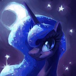 Size: 2000x2000 | Tagged: safe, artist:my-magic-dream, character:princess luna, species:alicorn, species:pony, crescent moon, female, mare, moon, redraw, solo
