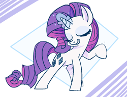 Size: 793x609 | Tagged: safe, anonymous artist, artist:rustydooks, character:rarity, species:pony, species:unicorn, abstract background, colored, cute, eyes closed, female, glowing horn, horn, magic, magic aura, mare, mlpg, raribetes, smiling, solo