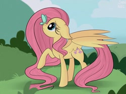 Size: 1280x960 | Tagged: safe, artist:janelearts, character:fluttershy, species:pegasus, species:pony, butterfly, butterfly on nose, cute, female, floppy ears, insect on nose, mare, shyabetes, solo