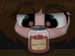 Size: 1600x1200 | Tagged: safe, artist:janelearts, species:pony, fran bow, horror, pills, ponified, video game