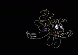 Size: 1748x1240 | Tagged: safe, artist:janelearts, character:surprise, species:pegasus, species:pony, g1, black background, g1 to g4, generation leap, monochrome, neo noir, open mouth, partial color, simple background