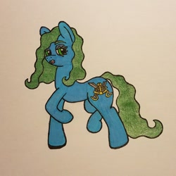Size: 1024x1024 | Tagged: safe, artist:dice-warwick, oc, oc only, oc:star charter, species:earth pony, species:pony, fallout equestria, solo, traditional art, wavy mane