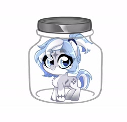 Size: 1800x1736 | Tagged: safe, alternate version, artist:techycutie, oc, oc only, species:earth pony, species:pony, earth pony oc, female, jar, mare, simple background, smiling, solo, white background, ych result