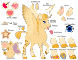 Size: 4500x3500 | Tagged: safe, artist:jackiebloom, species:alicorn, species:pony, bedazzled, body modification, branding, cloven hooves, gem, horn, horn piercing, horseshoes, male, nose piercing, nose ring, piercing, shaved mane, shaved tail, solo, split tongue, stallion, tattoo