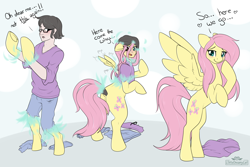 Size: 3000x2000 | Tagged: safe, artist:dreamy, artist:littledreamycat, character:fluttershy, species:human, commission, human to pony, transformation, transformation sequence
