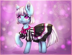 Size: 2600x2000 | Tagged: safe, artist:zefirka, character:photo finish, species:earth pony, species:pony, blushing, clothing, cute, ear fluff, female, high res, mare, missing accessory, photaww finish, solo