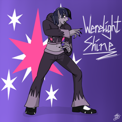 Size: 1000x1000 | Tagged: safe, artist:tlatophat, character:twilight sparkle, belly button, crossover, humanized, iori yagami, king of fighters, midriff, werelight shine