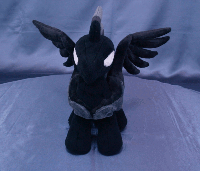 Size: 800x685 | Tagged: safe, artist:adamar44, character:pony of shadows, species:pony, animated, cute, irl, perfect loop, photo, plushie, rotating, shadorable, solo, stop motion