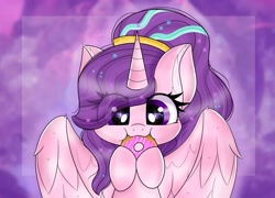 Size: 2560x1840 | Tagged: safe, artist:janelearts, oc, oc only, species:alicorn, species:pony, alicorn oc, commission, cute, donut, eating, female, food, hoof hold, horn, mare, solo, wings, your character here