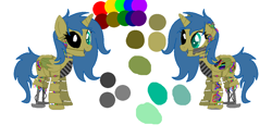 Size: 1026x518 | Tagged: safe, artist:westrail642fan, oc, oc only, oc:crystal sky, species:alicorn, species:pony, alicorn oc, animatronic, horn, palindrome get, reference sheet, rise and fall, spring-lock, spring-lock animatronic, wings