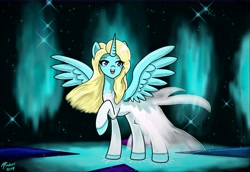 Size: 12500x8587 | Tagged: safe, artist:brekrofmadness, species:alicorn, species:pony, absurd resolution, clothing, dress, elsa, female, frozen (movie), let it go, ponified, solo