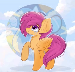 Size: 2248x2160 | Tagged: safe, artist:janelearts, character:scootaloo, species:pegasus, species:pony, crying, smiling, solo focus, wonderbolts