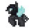 Size: 42x40 | Tagged: safe, artist:zeka10000, species:changeling, species:pony, animated, armor, flying, pixel art, simple background, solo, terraria, transparent background
