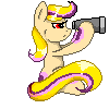 Size: 100x100 | Tagged: safe, artist:intfighter, oc, oc only, species:earth pony, species:pony, g4, binoculars, earth pony oc, pixel art, simple background, sitting, solo, transparent background