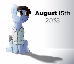 Size: 2300x2000 | Tagged: safe, artist:wolftendragon, species:earth pony, species:pony, g4, android, connor, crossover, detroit: become human, male, rk800, robot, sitting, smiling, solo, video game
