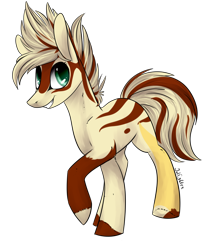 Size: 1362x1543 | Tagged: safe, artist:intfighter, oc, oc only, species:earth pony, species:pony, g4, earth pony oc, grin, raised hoof, signature, simple background, smiling, solo, transparent background