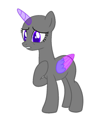 Size: 864x1080 | Tagged: safe, artist:intfighter, oc, oc only, species:alicorn, species:pony, g4, alicorn oc, bald, base, eyelashes, hooves to the chest, horn, raised hoof, simple background, solo, transparent background, two toned wings, wings