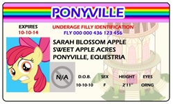 Size: 500x300 | Tagged: safe, artist:doctorxfizzle, character:apple bloom, full name, license