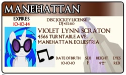 Size: 500x300 | Tagged: safe, artist:doctorxfizzle, character:dj pon-3, character:vinyl scratch, full name, license