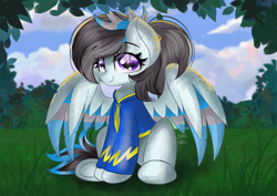 Size: 5787x4092 | Tagged: safe, artist:janelearts, oc, species:pegasus, species:pony, g4, absurd resolution, antlers, colored wings, commission, female, mare, multicolored wings, solo, wings, ych result